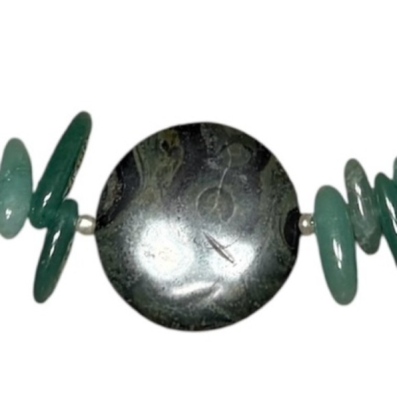 Natural Green Aventurine Gemstone Necklace Handmade - Picture 3 of 6